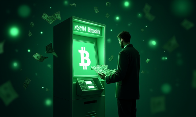 一台 ATM 风格的出金终端把代币换成纸币流出