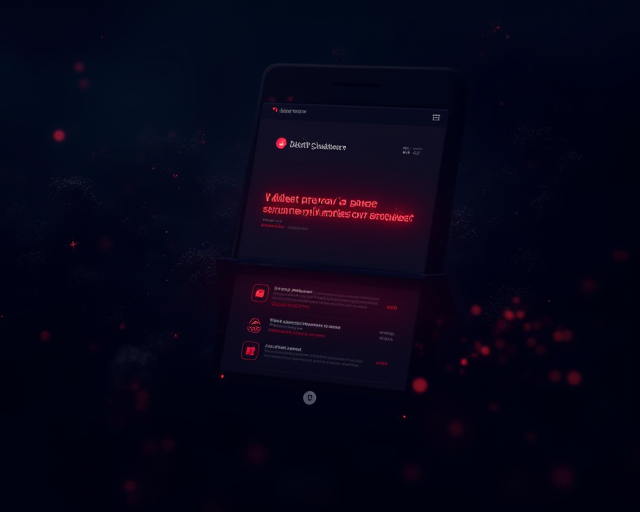 A detailed mockup of a phishing page imitating a stablecoin protocol homepage, with a wallet popup in front highlighting a suspicious unlimited allowance request in glowing red